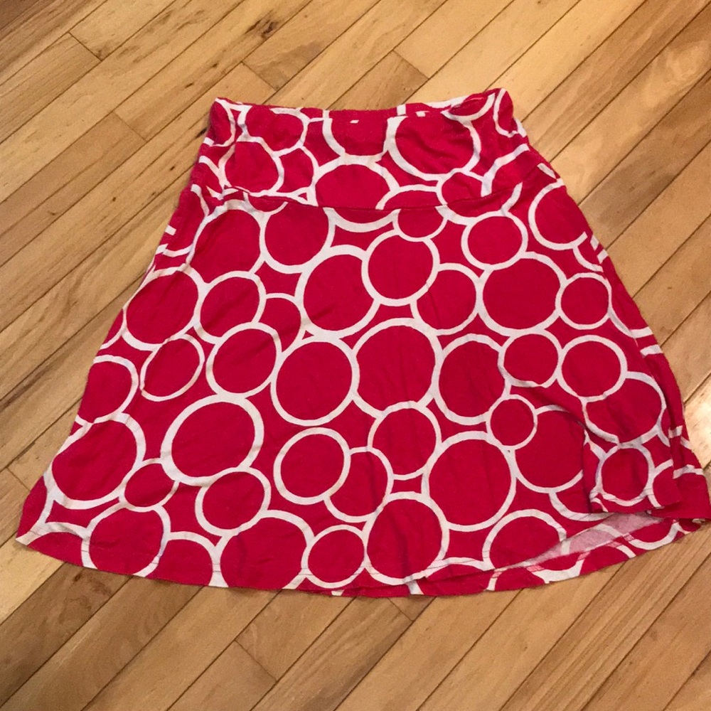 Pink and white geometric skirt